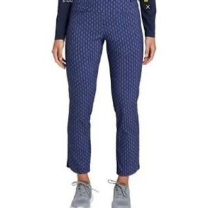 Lady Hagen Golf Pants Womens M Blue Geometric Pull On EUC Stretch Activewear